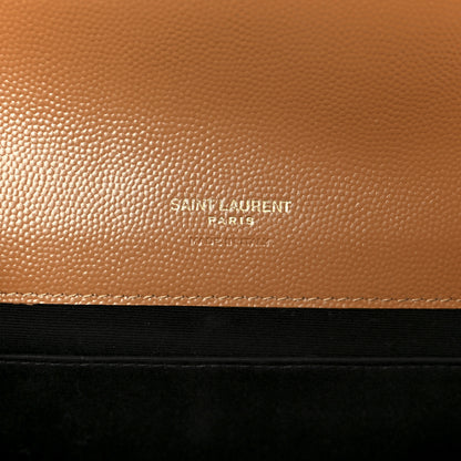 Saint Laurent Grain De Poudre Matelasse Chevron Monogram Cassandre Flap Pouch Natural Dark 6 of 8