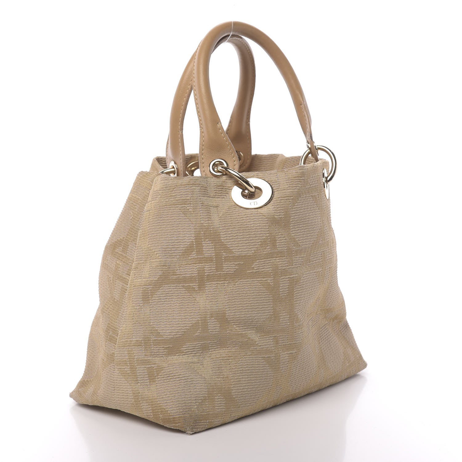 Christian Dior Canvas Cannage Small Soft Lady Dior Shopping Tote Beige 3 of 12