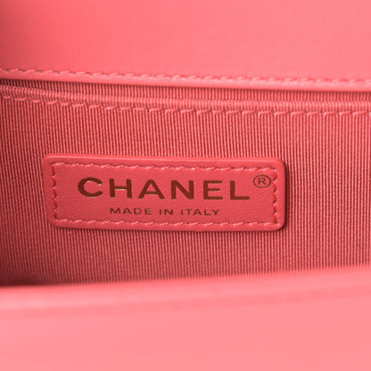 Chanel Tweed Lambskin Quilted Small Braided Jacket Boy Flap Coral 6 of 10