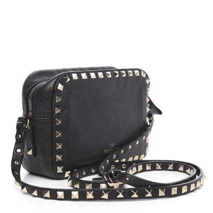 Valentino Garavani Pebbled Calfskin Rockstud Camera Crossbody Bag Black 3 of 14