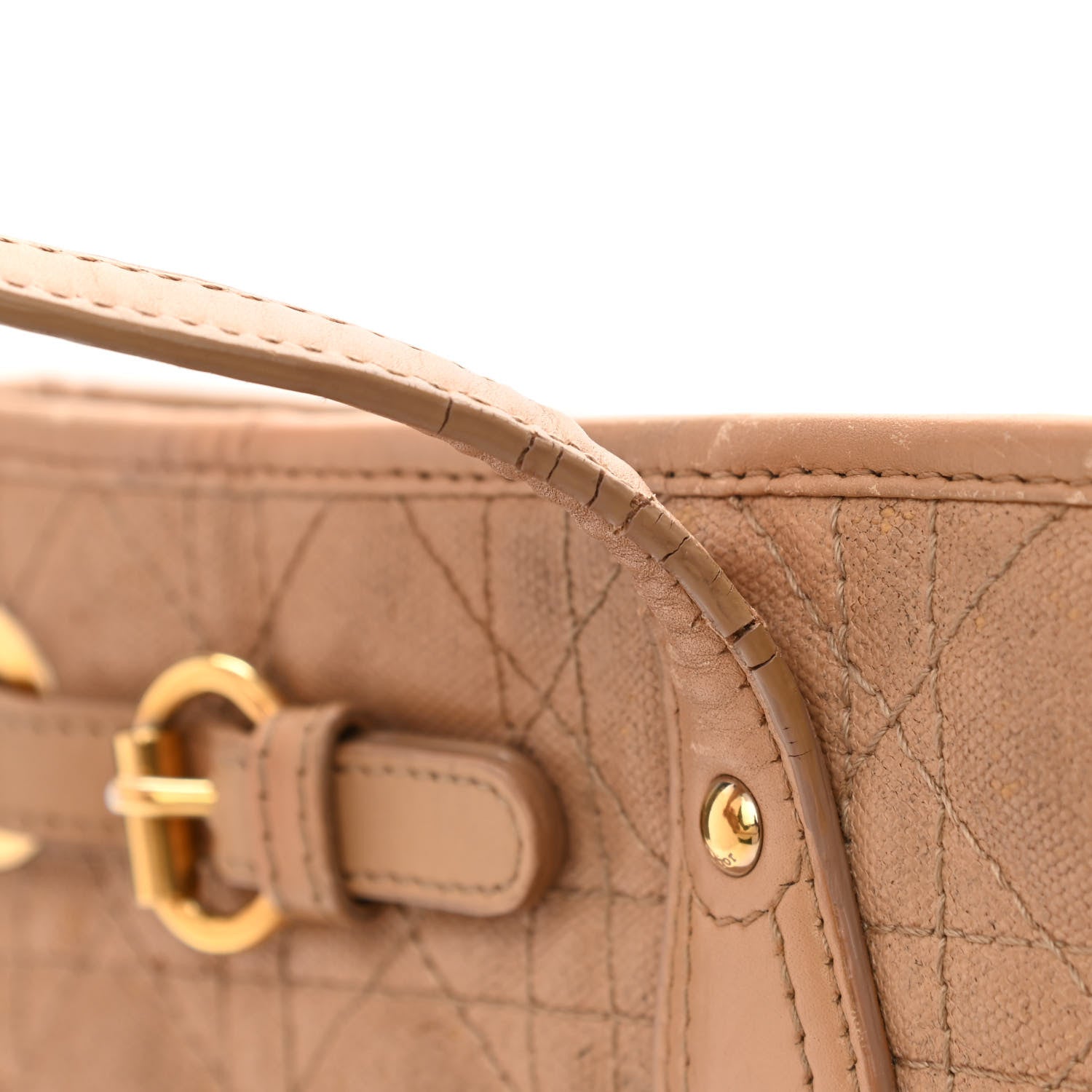 Christian Dior Coated Canvas Cannage Medium Panarea Tote Beige 19 of 19