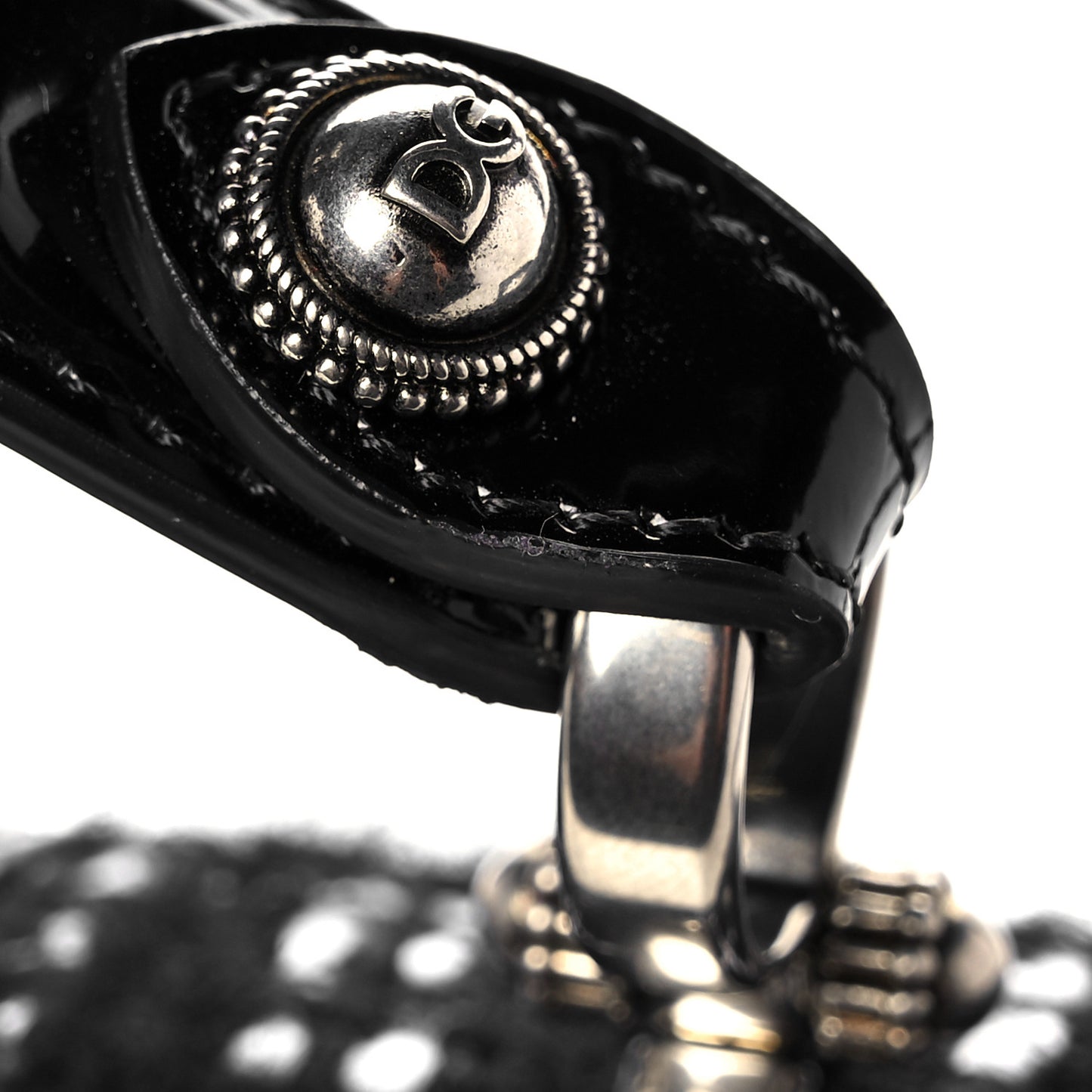 Polished Calfskin Tweed DG Amore Envelope Bag Black