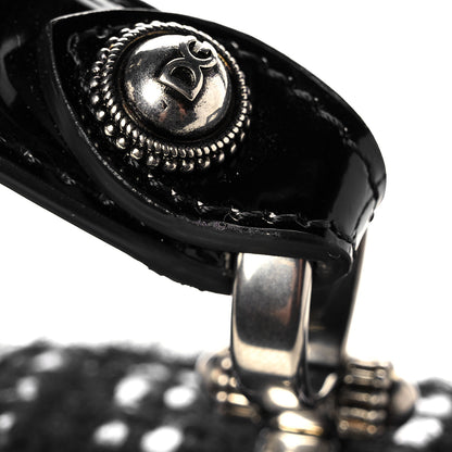 Dolce & Gabbana Polished Calfskin Tweed DG Amore Envelope Bag Black 13 of 16