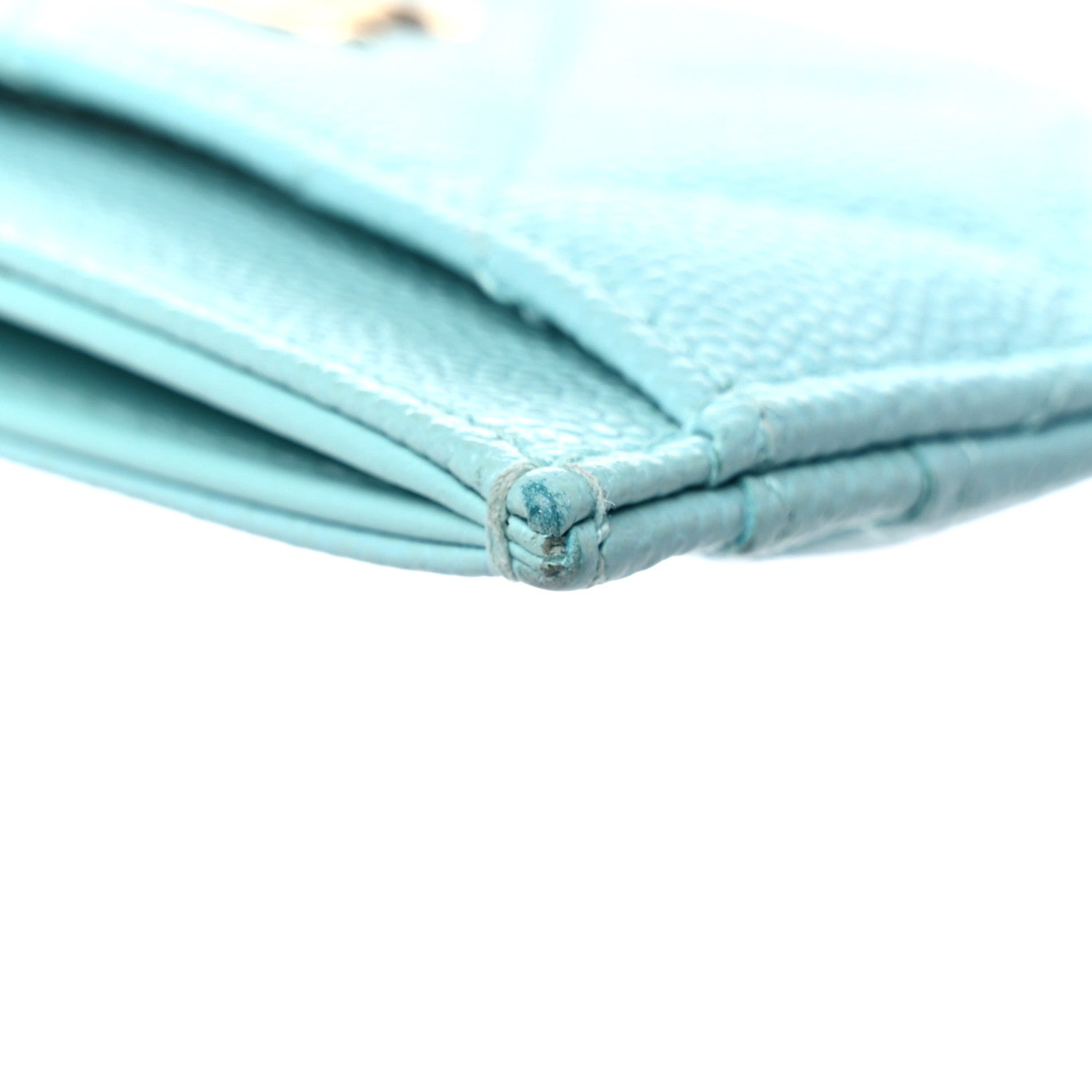 Chanel Caviar Quilted Card Holder Light Blue 12 of 15