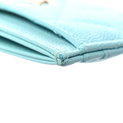 Chanel Caviar Quilted Card Holder Light Blue 12 of 15
