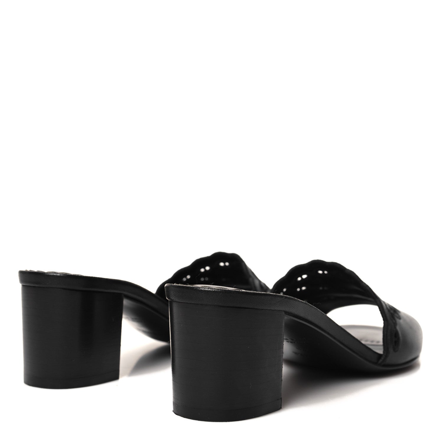 Hermes Lambskin Embroidered Gwladys Sandals 38 Black 4 of 9