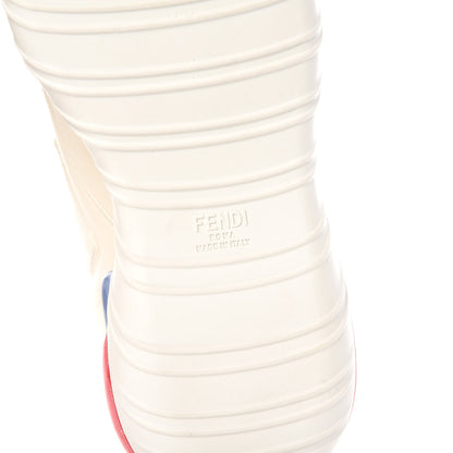 Fendi X FILA Vitello Mania Painted Womens Chunky Sneakers 40 Ice White Caipiroska Blueberry 6 of 8