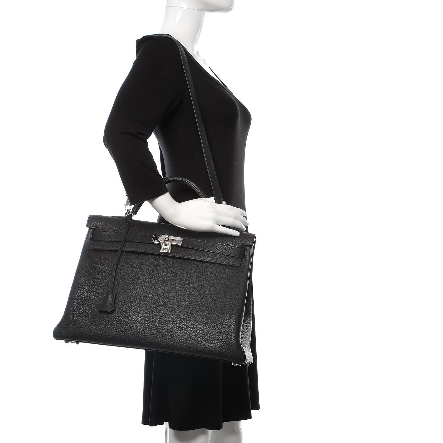 Hermes Fjord Horseshoe Kelly Retourne 40 Black Rouge H 3 of 33