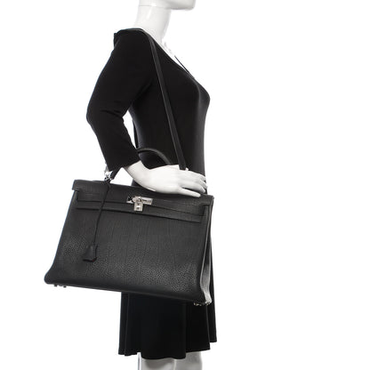 Hermes Fjord Horseshoe Kelly Retourne 40 Black Rouge H 3 of 33