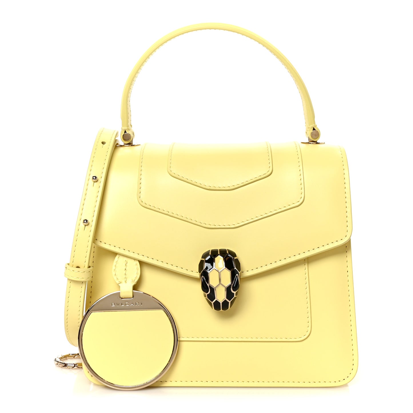 Calfskin Serpenti Forever Top Handle Light Yellow