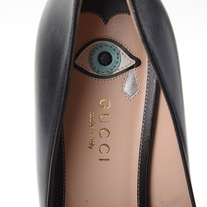 Gucci Nappa Molina Heart Pumps Heels 38.5 Black Red 9 of 11