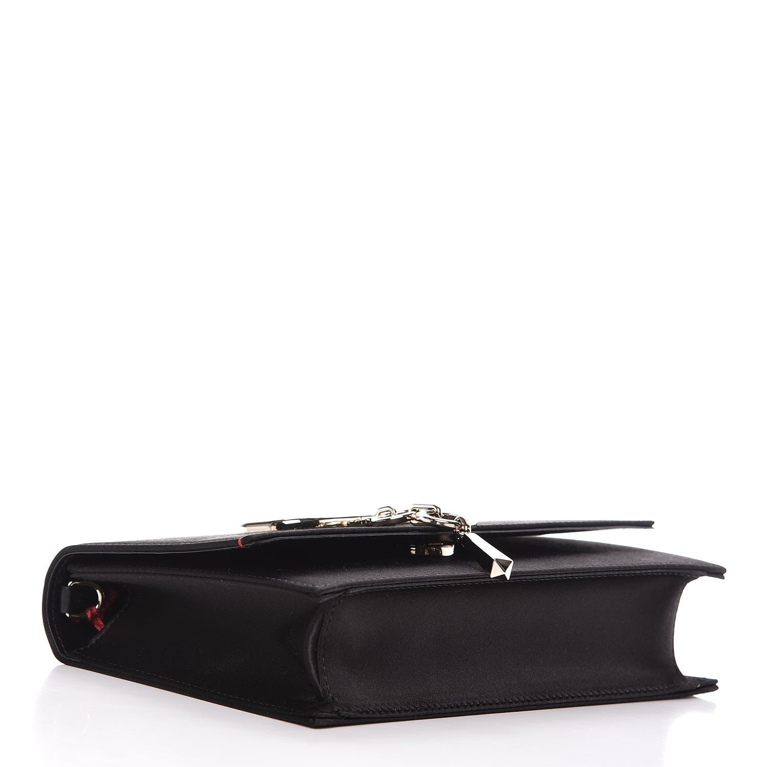 Valentino Garavani Silk Satin Small VCase Shoulder Bag Black 4 of 10