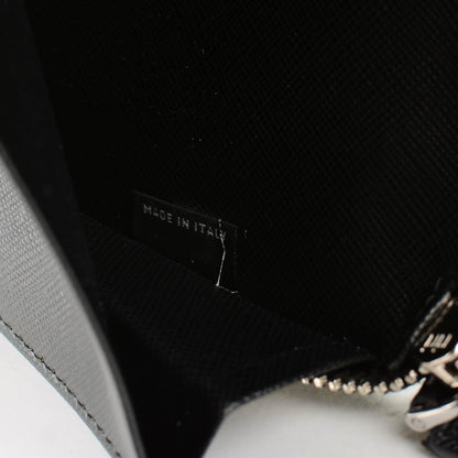 Prada Saffiano Large Zip Around Travel Wallet Nero Black 9 of 10