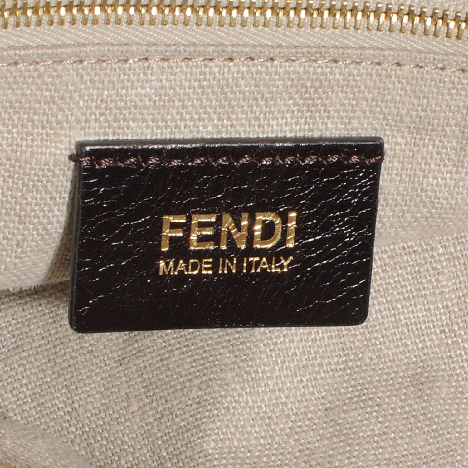 Fendi Pequin Cuoio Vegetale Large Hobo Tobacco Black Cuoio 6 of 8