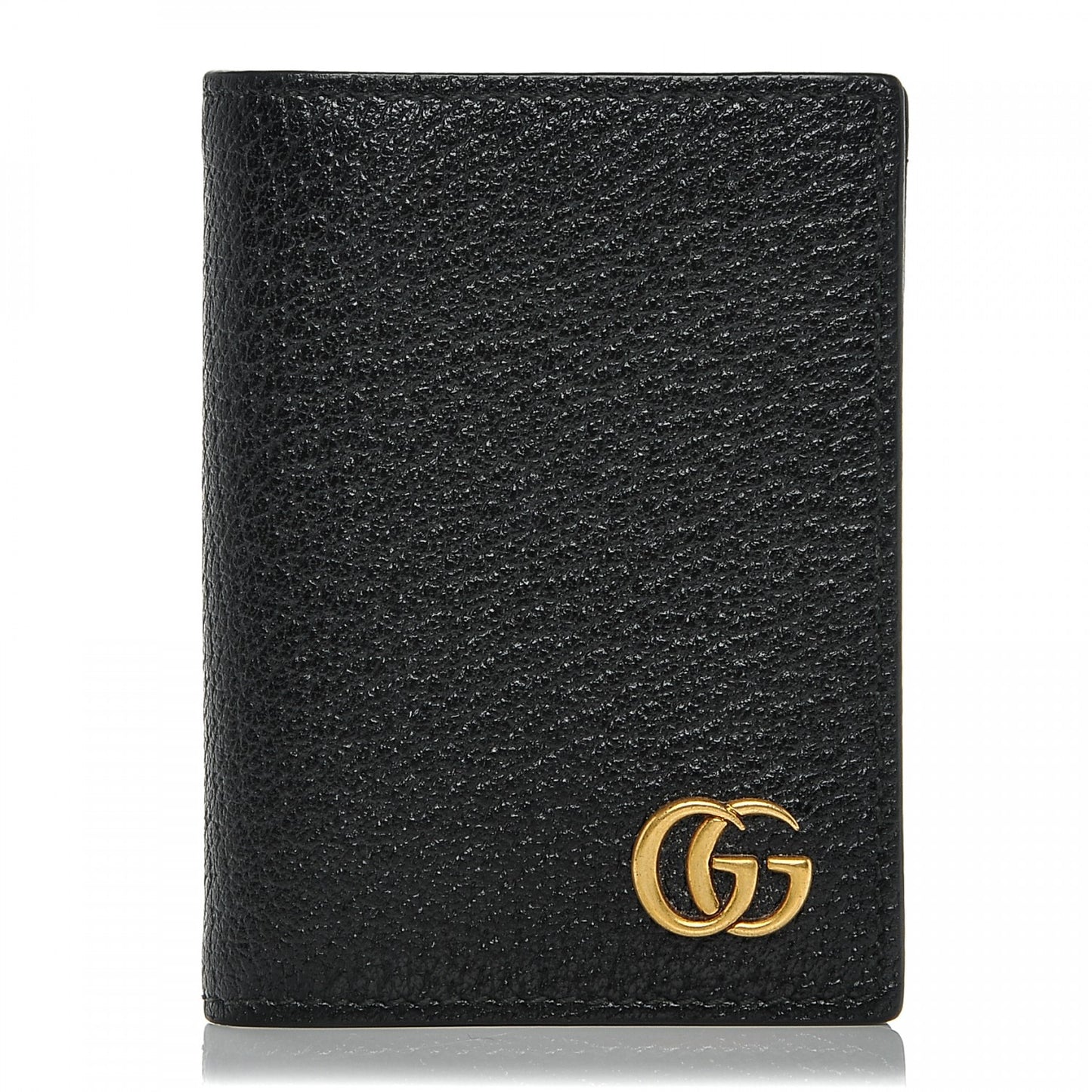 Calfskin Boar Effect GG Marmont Card Case Black