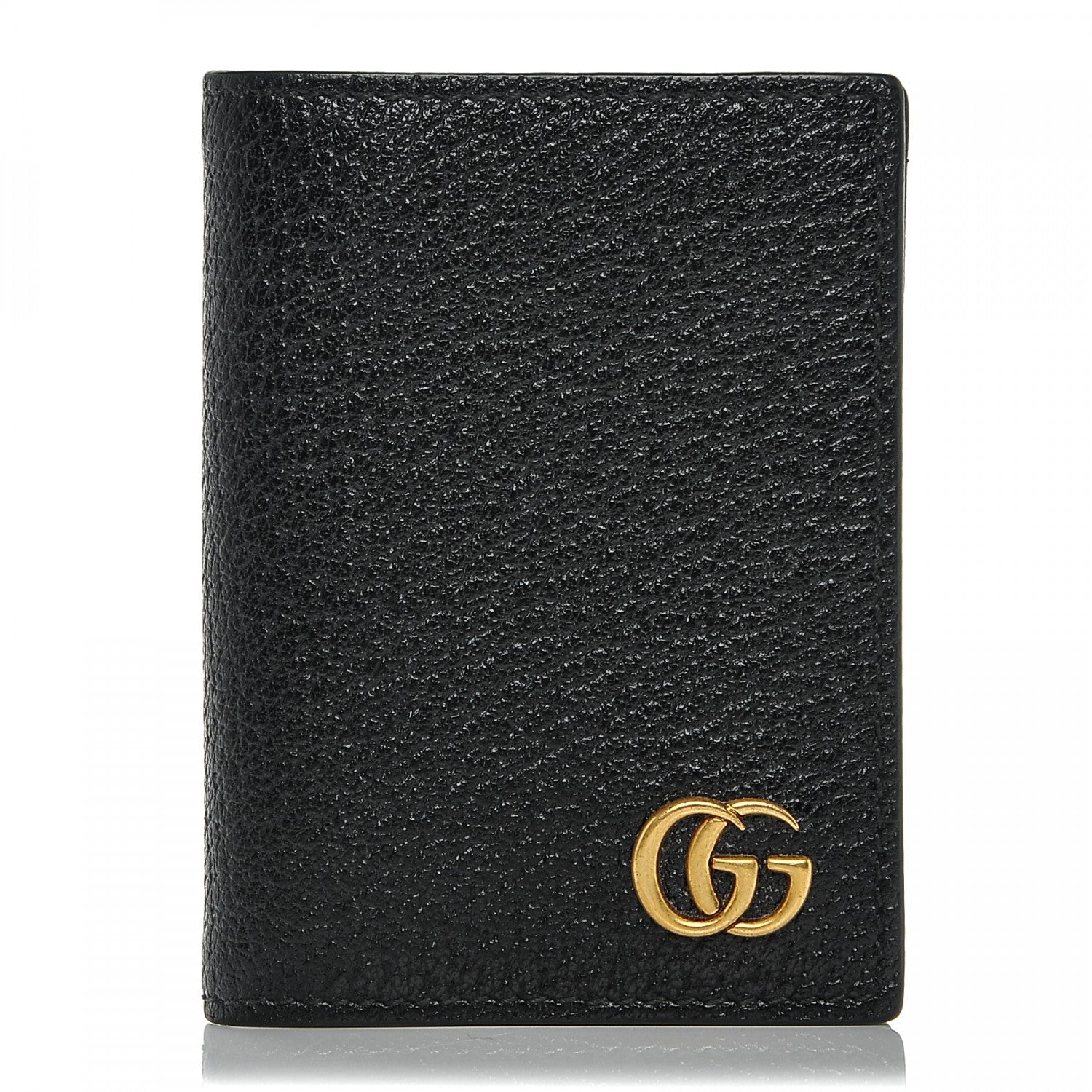 Gucci Calfskin Boar Effect GG Marmont Card Case Black 1 of 6