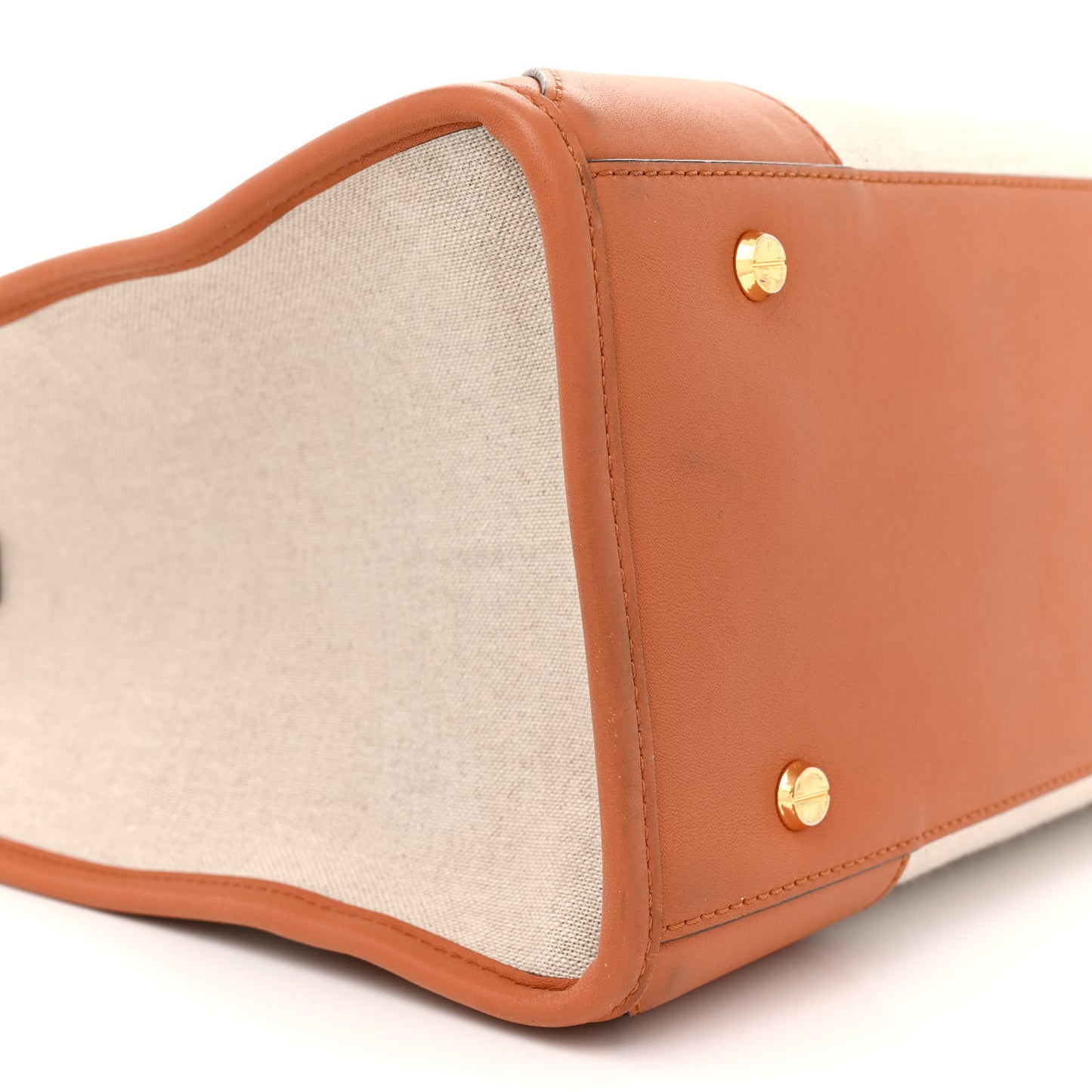 Calfskin Linen Large Munchen Tote Cognac