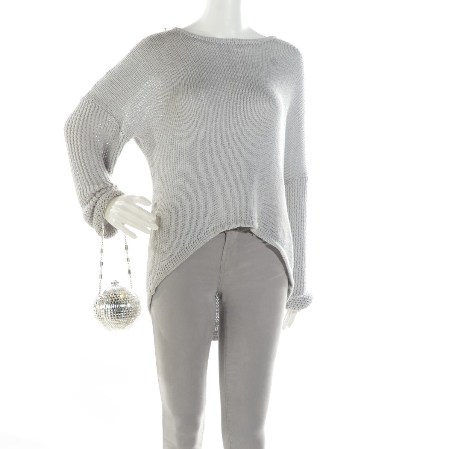 Judith Leiber Swarovski Crystal Disco Ball Minaudiere Clutch Silver 2 of 6