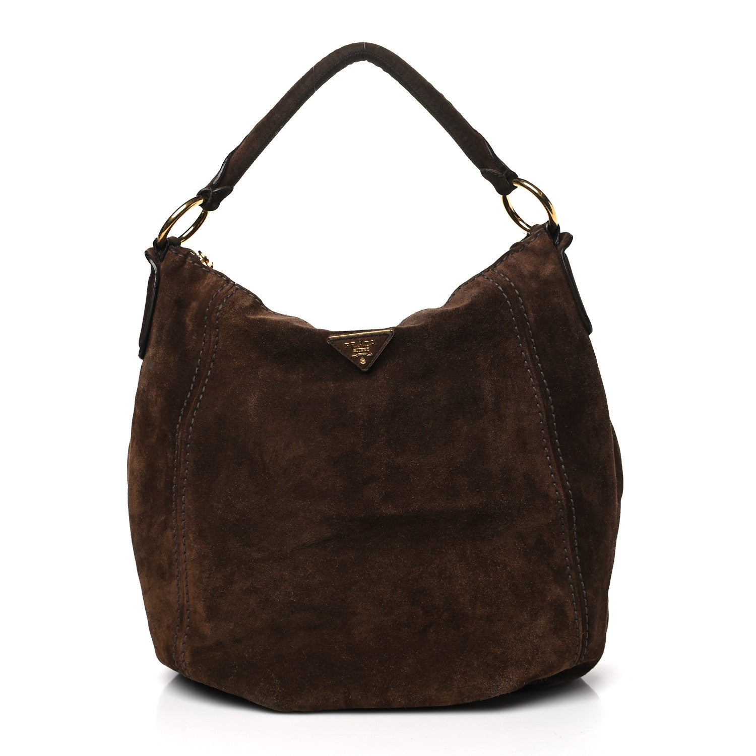 Prada Scamosciato Suede Hobo Brown 1 of 12