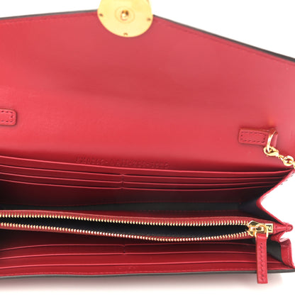 Fendi Vitello Cruise F is Fendi Bi-Color FF 1974 Embossed Continental Envelope Wallet On Chain Maya Black Fragola 5 of 10