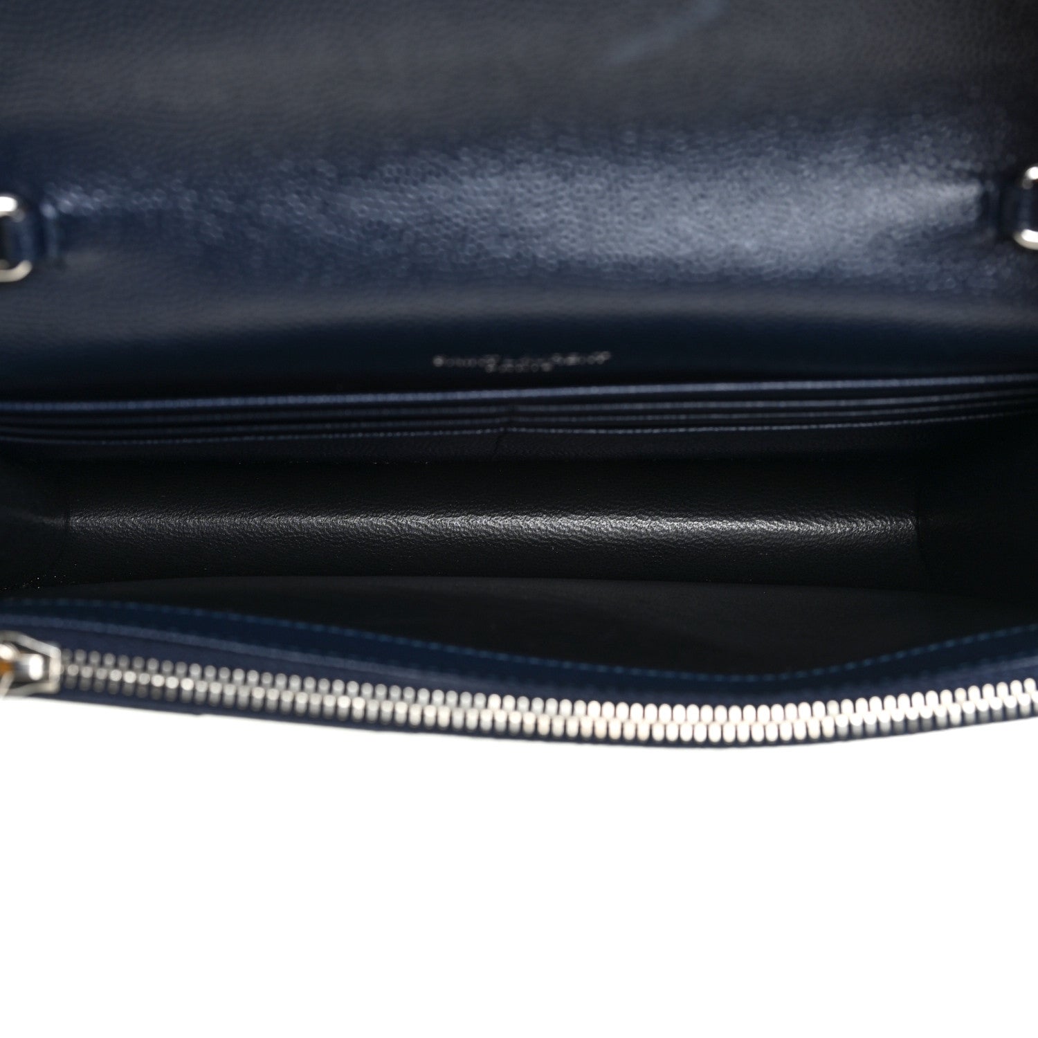 Saint Laurent Grain De Poudre Matelasse Chevron Monogram Envelope Chain Wallet Black 4 of 9