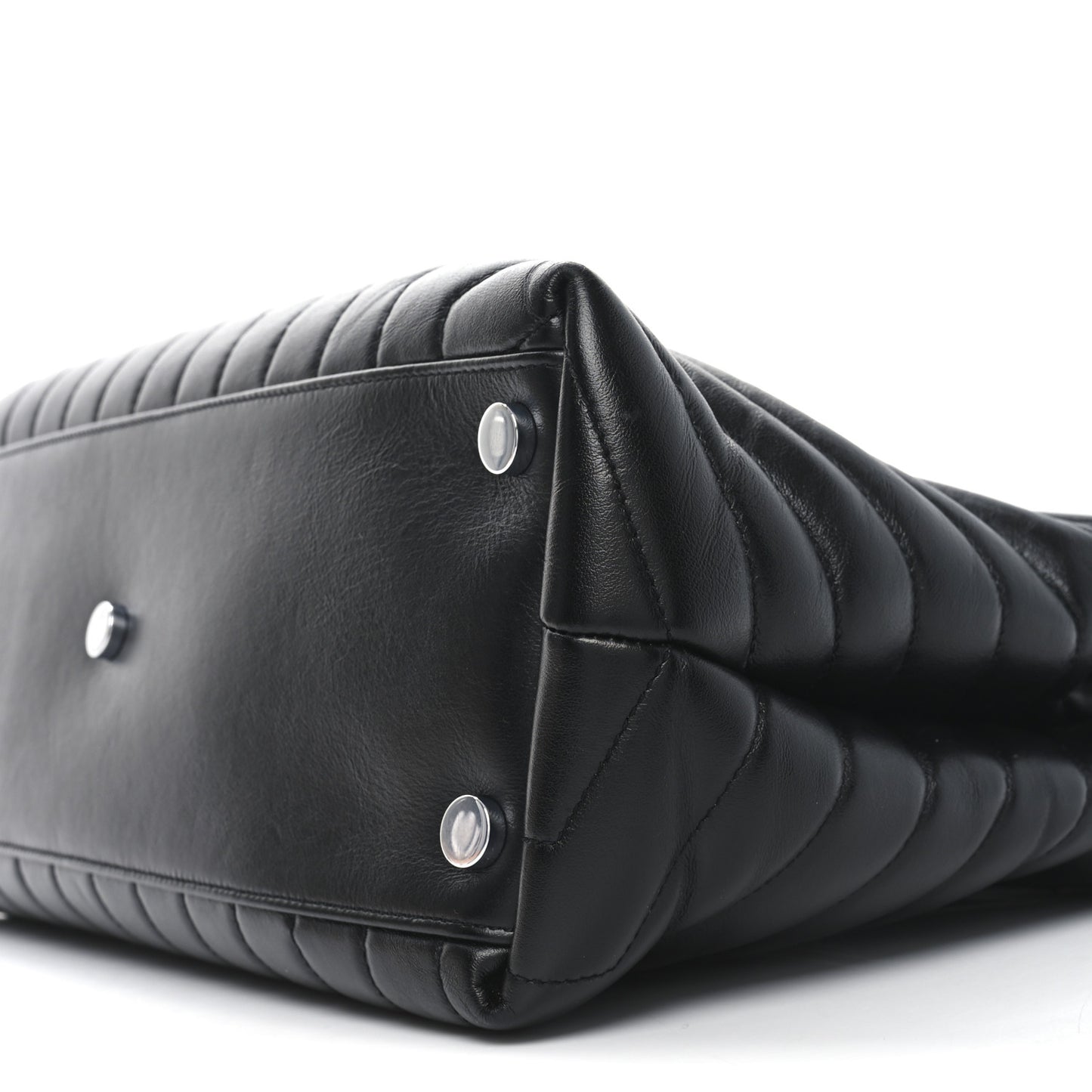 Calfskin Y Quilted Monogram Large Loulou Chain Satchel Black