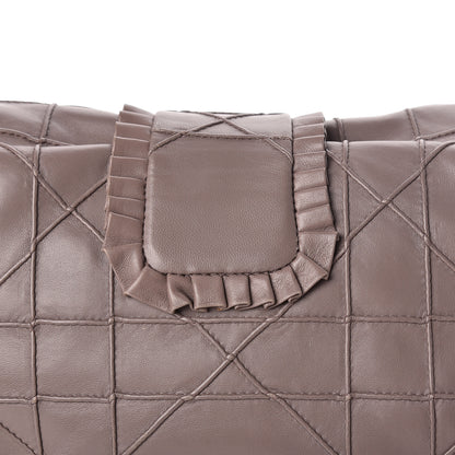 Christian Dior Lambskin Cannage Ruffle New Lock Flap Dark Taupe 12 of 13