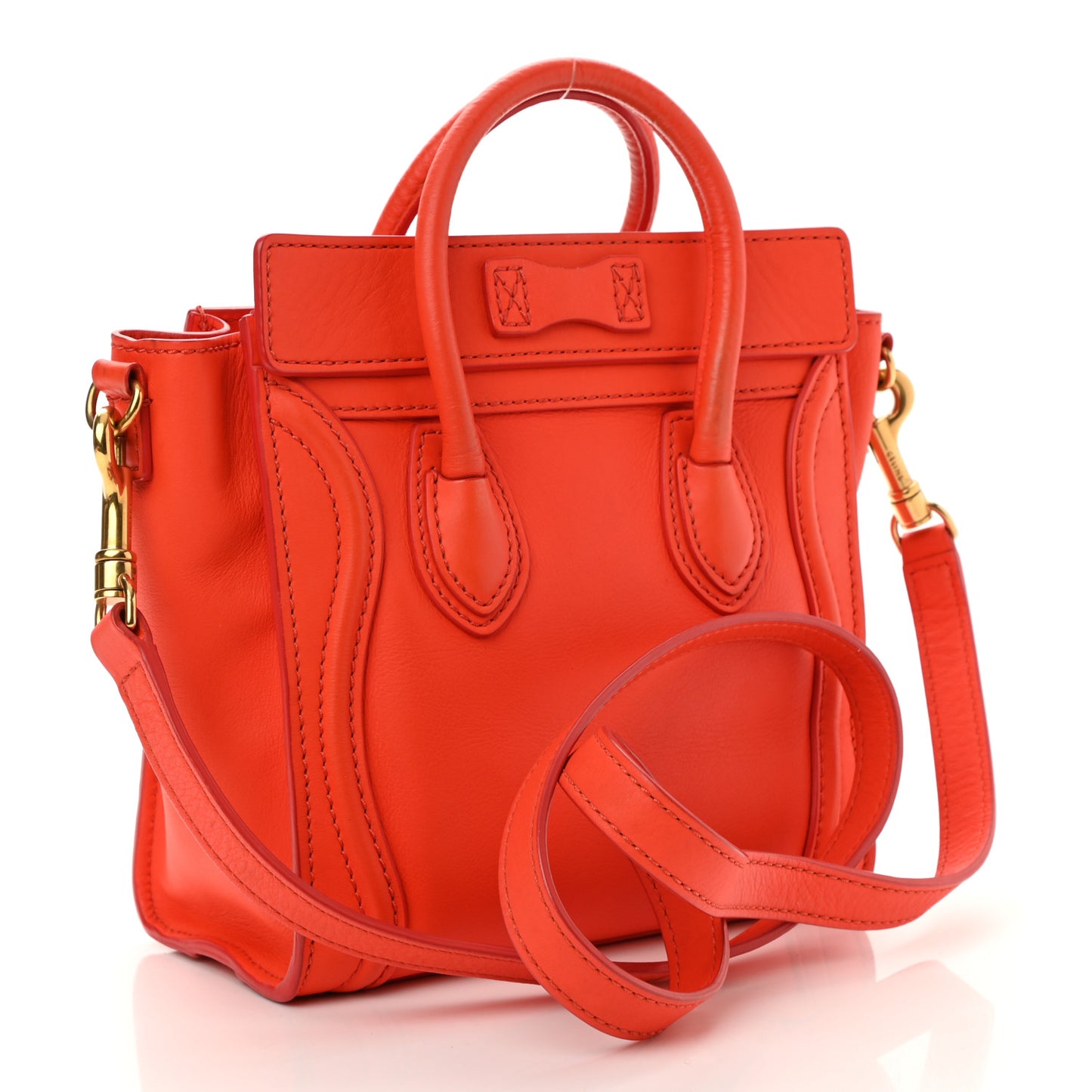 Smooth Calfskin Nano Luggage Vermillion