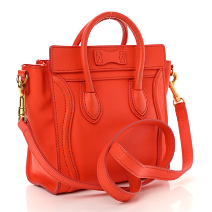 Celine Smooth Calfskin Nano Luggage Vermillion 2 of 7