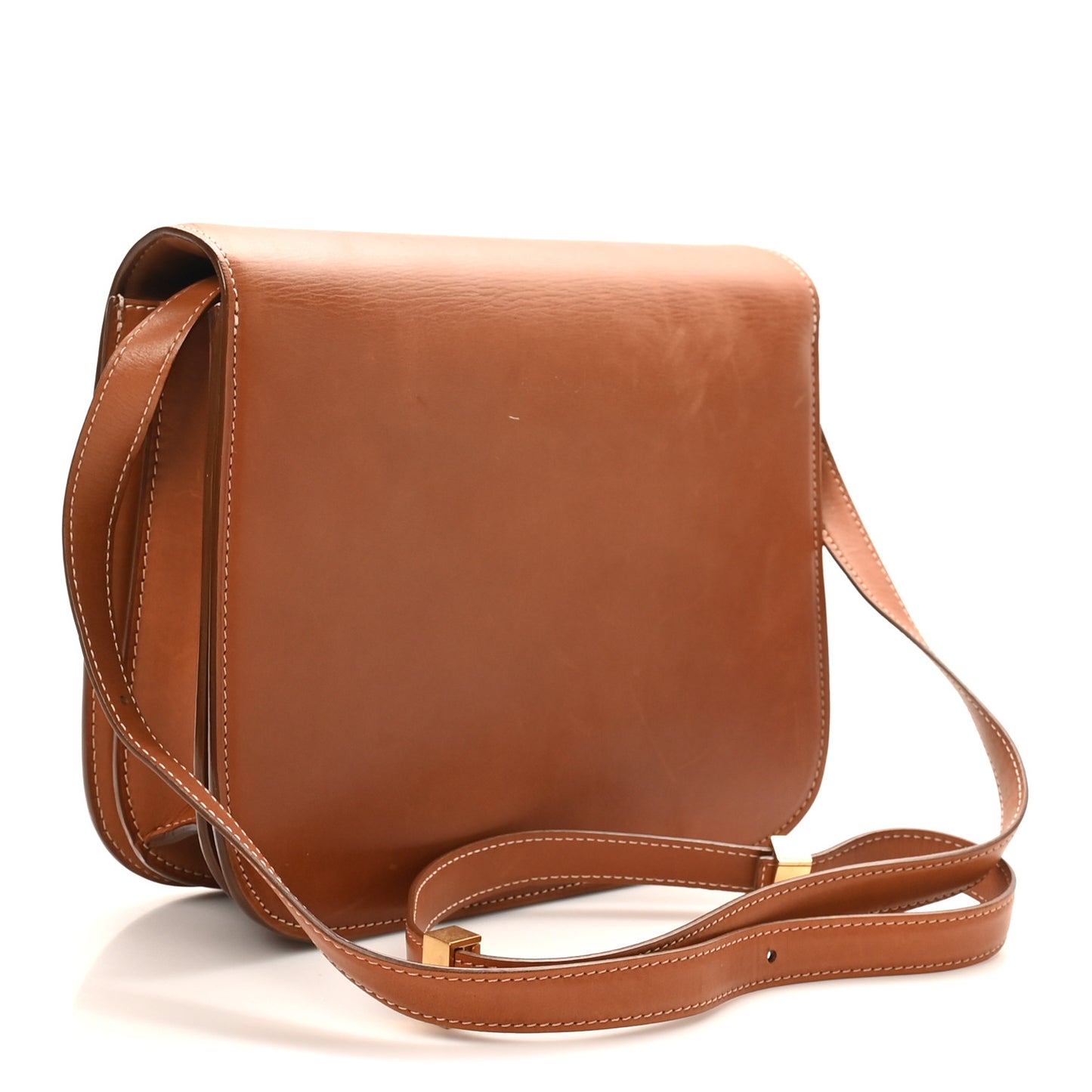 Natural Calfskin Medium Classic Box Flap Bag Tan