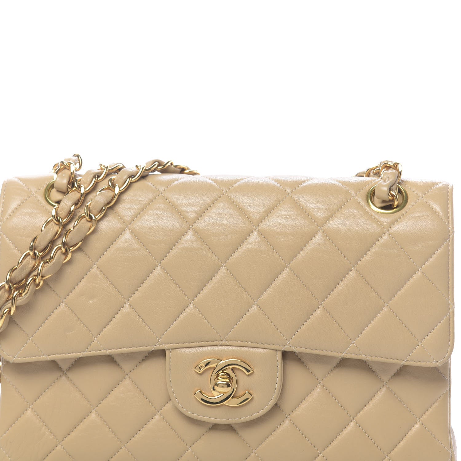 Chanel Lambskin Quilted Small Double Sided Flap Beige 12 of 12