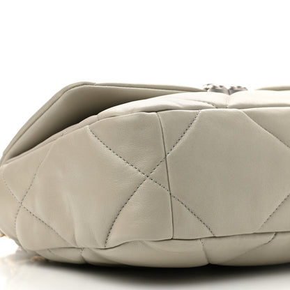 Chanel Lambskin Quilted Medium Chanel 19 Flap Light Grey 8 of 10