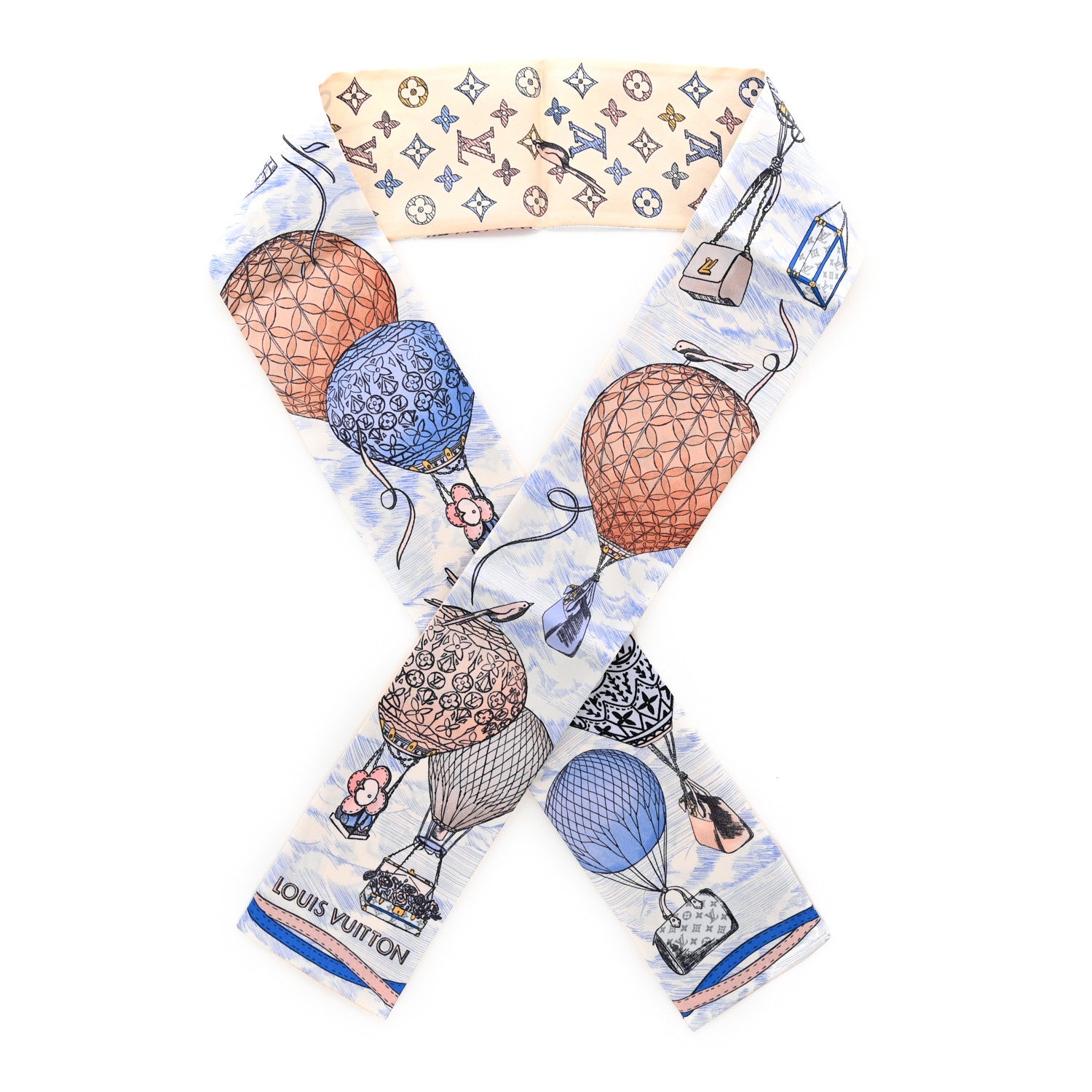 Louis Vuitton Silk Monogram Up And Away Bandeau Light Blue 1 of 3