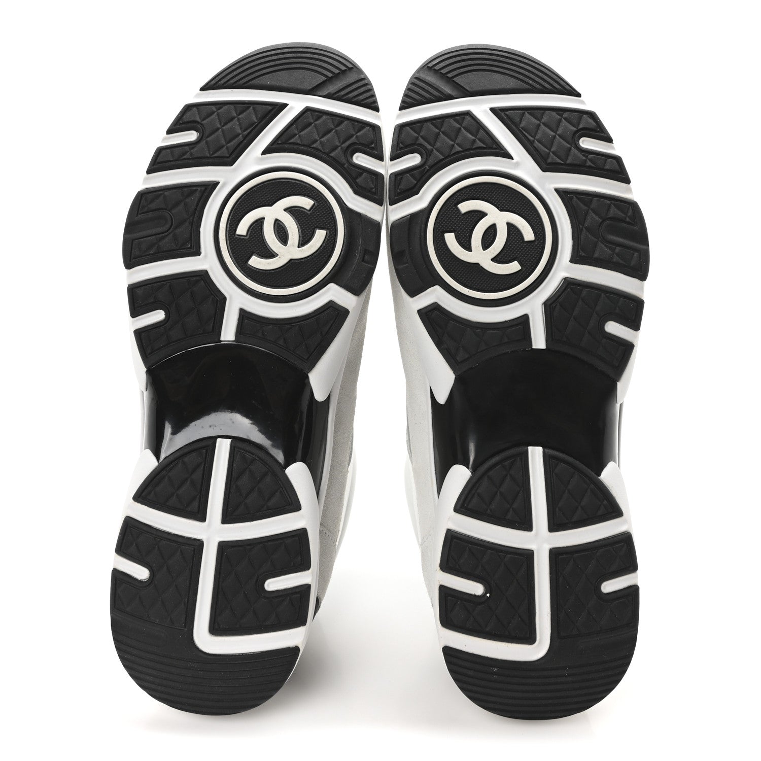 Chanel Calfskin Fabric Sneakers 40.5 White Silver Fluo Blue 6 of 9
