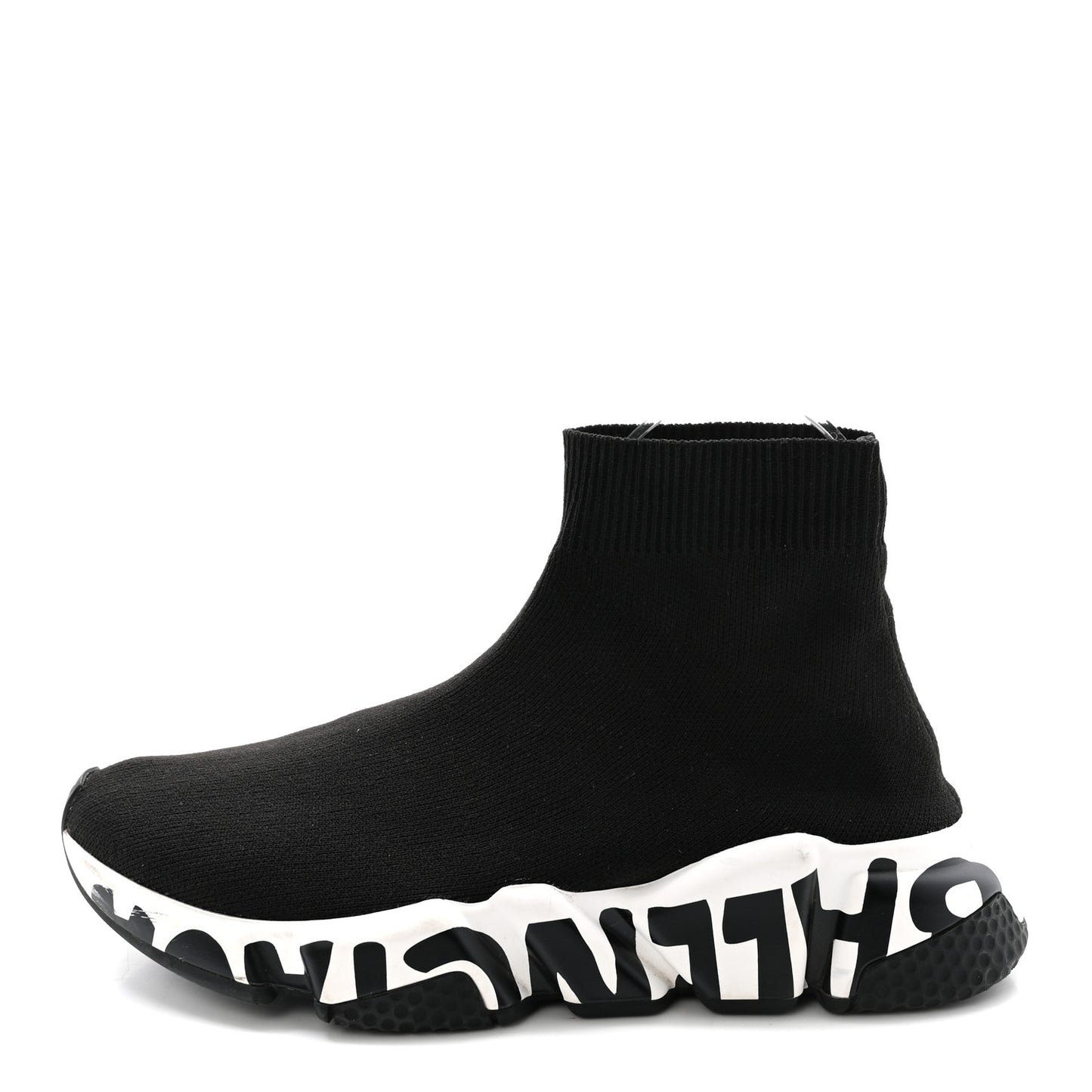 Neoprene Knit Womens Speed Graffiti Sneakers 36 Black White