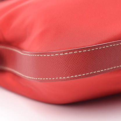 Prada Tessuto Nylon Saffiano Vela Crossbody Bag Red 9 of 11