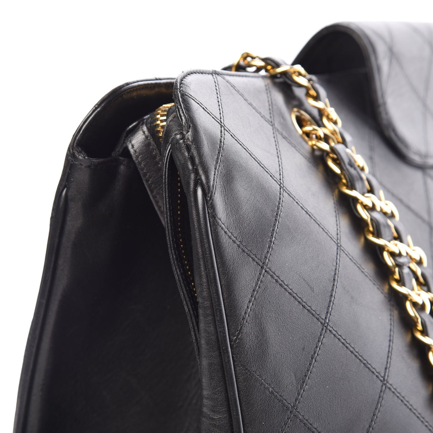 Calfskin Stitched XL Weekender Black