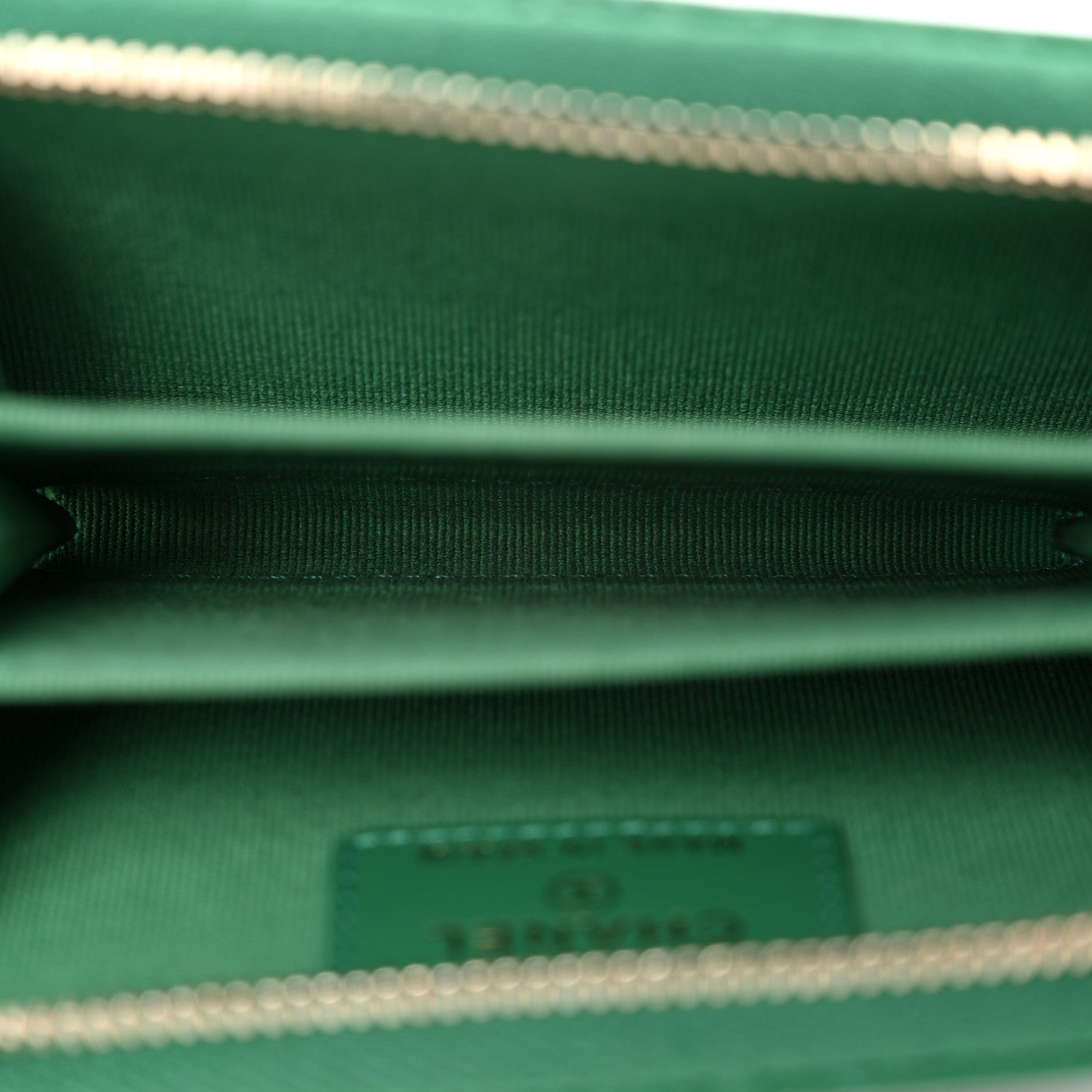 Chanel Lambskin Quilted 19 Zip Around Coin Purse Wallet Green 5 of 9