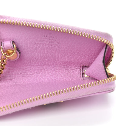 Gucci Dollar Calfskin Bosco Zip Around Key Case Malva 5 of 9