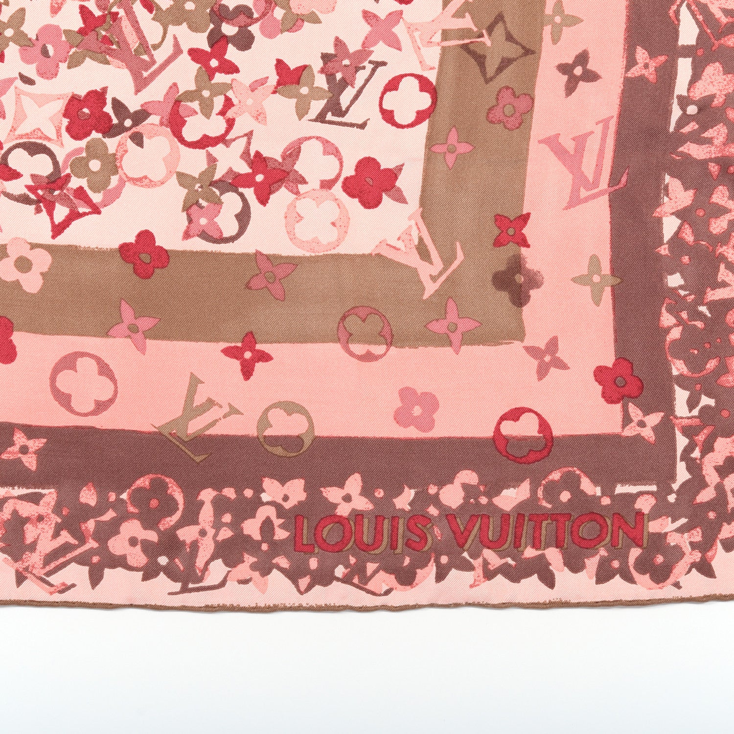 Louis Vuitton Silk Monogram Arty Square Scarf Pale Pink 2 of 4