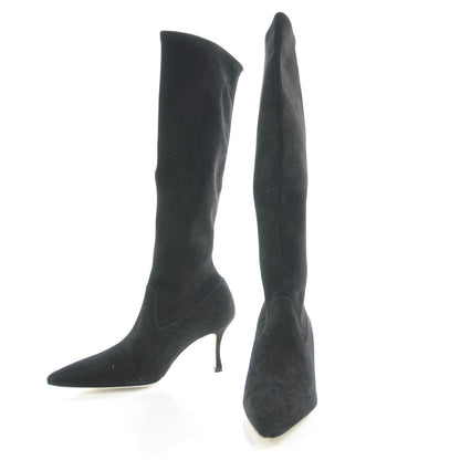 FASHIONPHILE MANOLOBLAHNIKSuedeTallBoots36.5Black 1 of 6