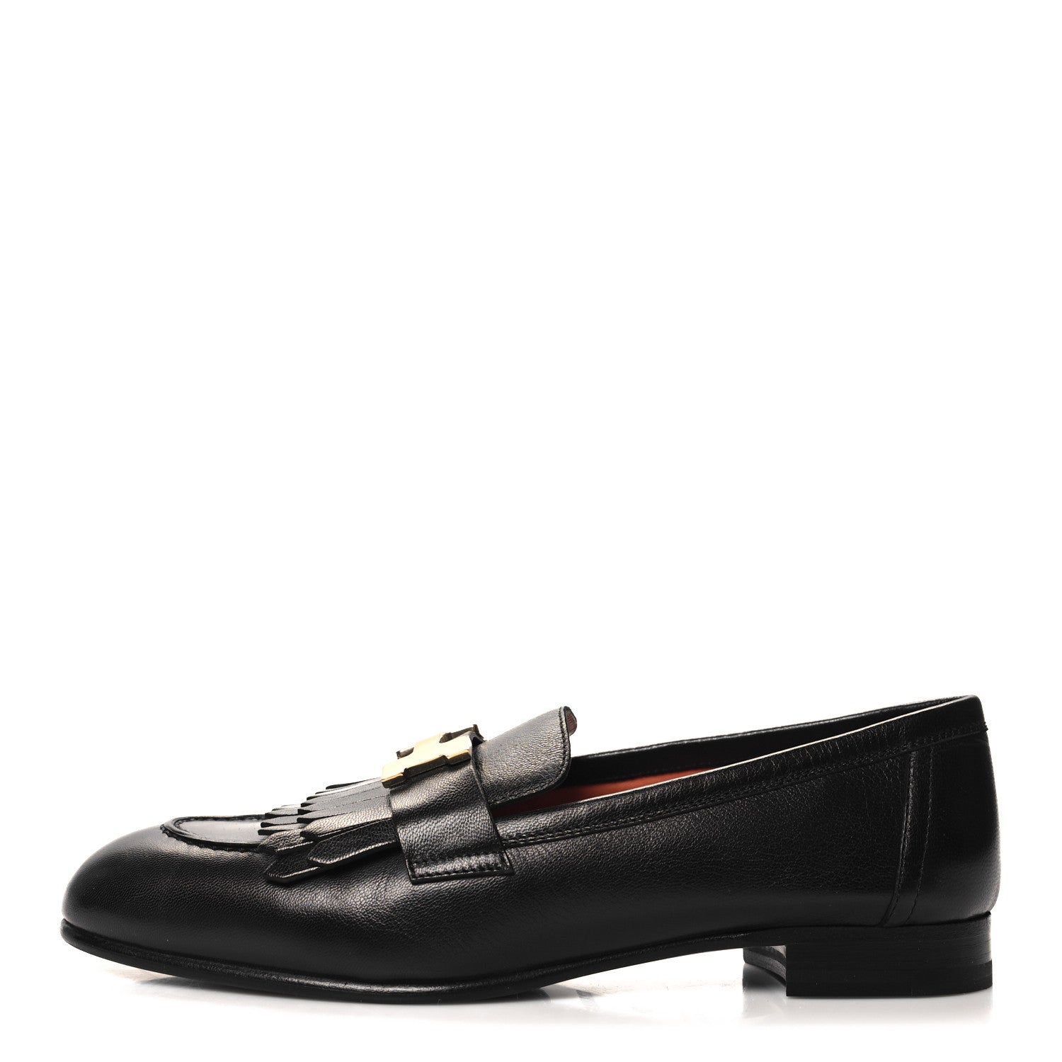 Hermes Goatskin Womens Royal Loafers 36 Black 1 of 8