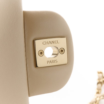 Chanel Lambskin Quilted Mini Top Handle Rectangular Flap Beige 7 of 11