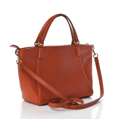 Gucci Pebbled Calfskin Small Soho Top Handle Bag Sun Orange 4 of 12