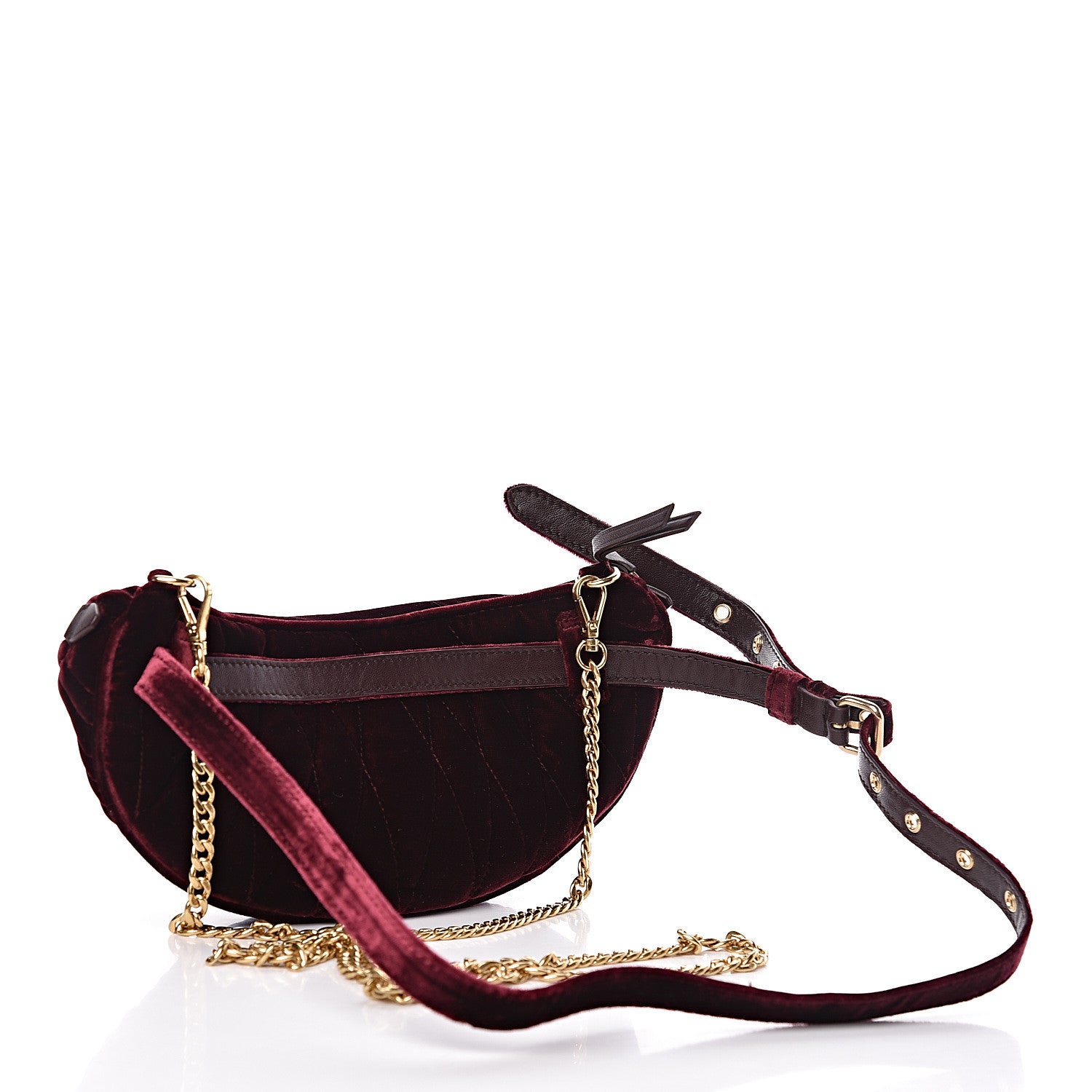 Miu Miu Velluto Matelasse Rider Belt Bag Bordeaux 3 of 10