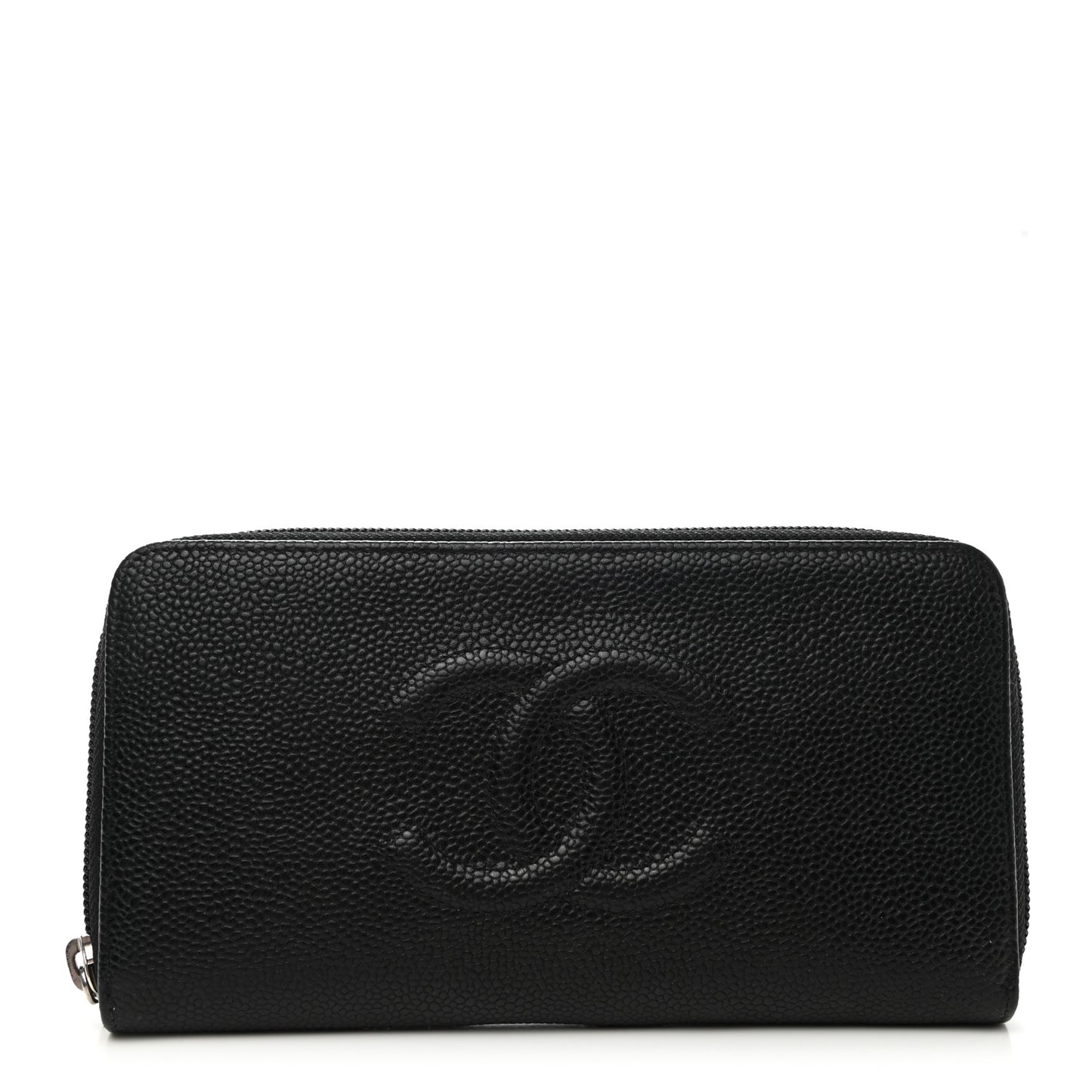 Caviar Large Timeless CC Zip Around Wallet Black