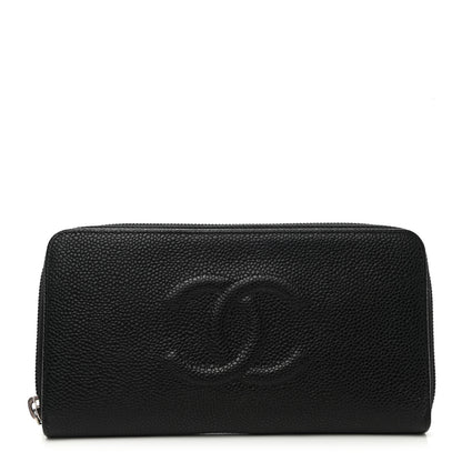 Chanel Caviar Large Timeless CC Zip Around Wallet Black 1 of 8