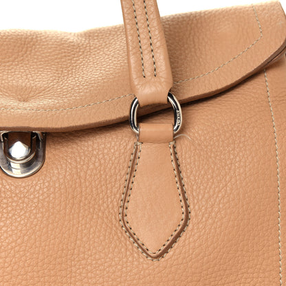 Prada Vitello Daino Easy Foldover Pushlock Tote Sabbia 6 of 10
