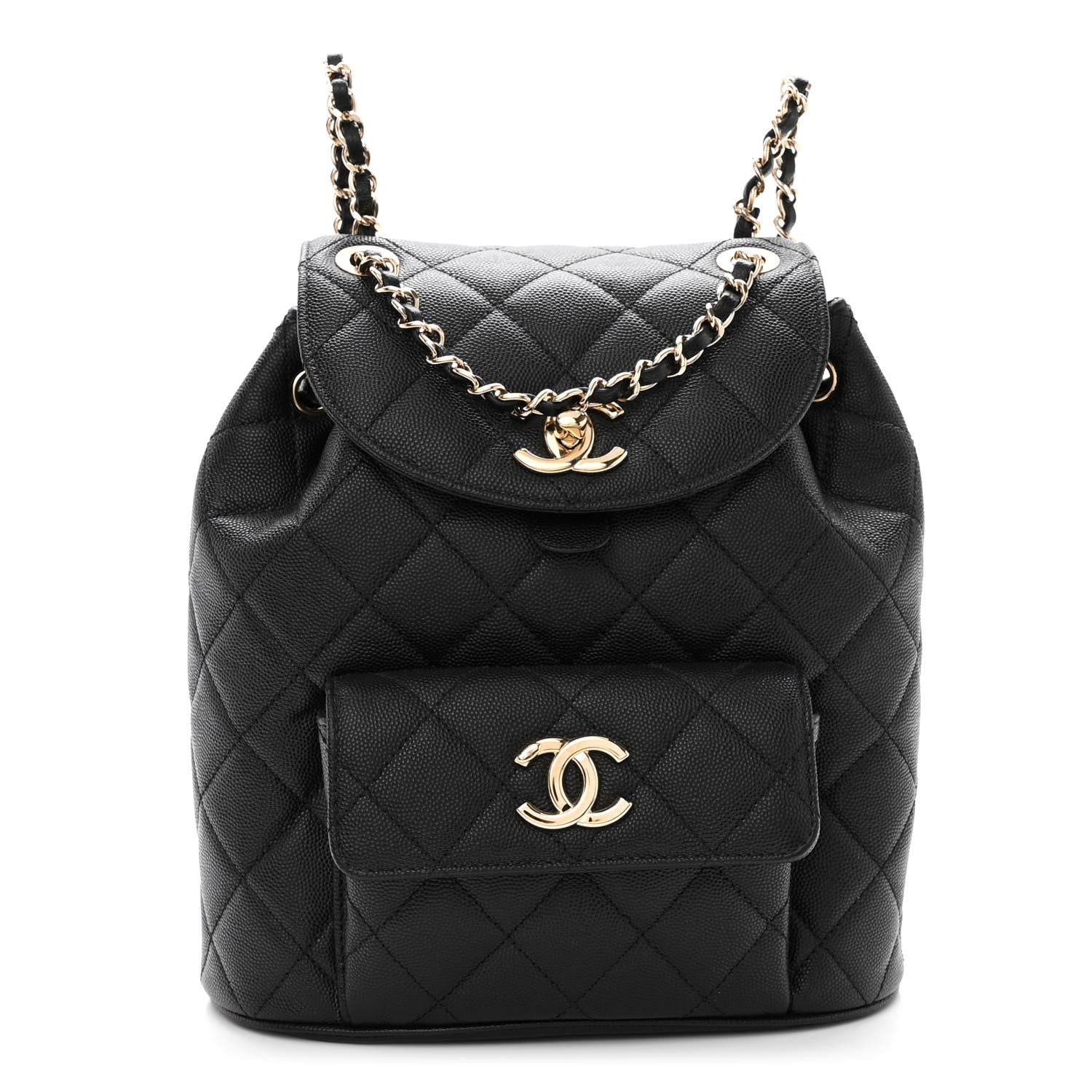 Chanel Lambskin Quilted Small Duma Drawstring Backpack Black 1 of 10