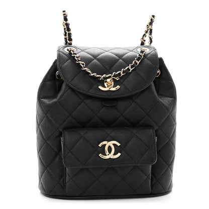 Chanel Lambskin Quilted Small Duma Drawstring Backpack Black 1 of 10